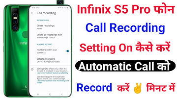 Infinix S5 Pro Call Recording Setting On Kaise Kare ।। How to Auto Call Recording Setting On Infinix