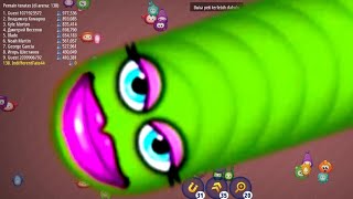 WORMS ZONE.IO || CACING BESAR MONY WARNA HIJAU PRINGKAT KE 4 SECOR 185.411.000 screenshot 4