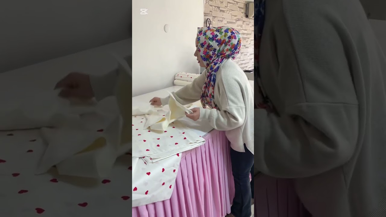 Tek kişilik Fırfırlı etekli lastikli çarşaf dikimi