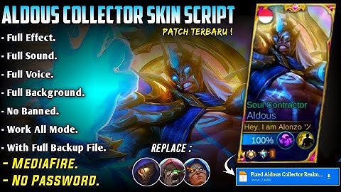 Aldous Collector Realm Watcher Skin Script No Password MediaFire Full Effect Voice Patch Terbaru