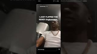 Boosie remixes a song and says "you ain't outside"