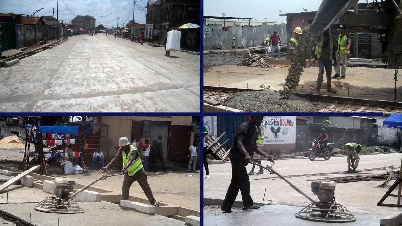 Ndjili–Saint_Thérèse : des routes bétonnées pour un accès facile au terrain omnisports st Thérèse 