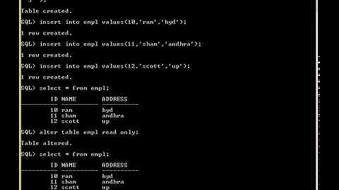 SQL READ ONLY TABLE.