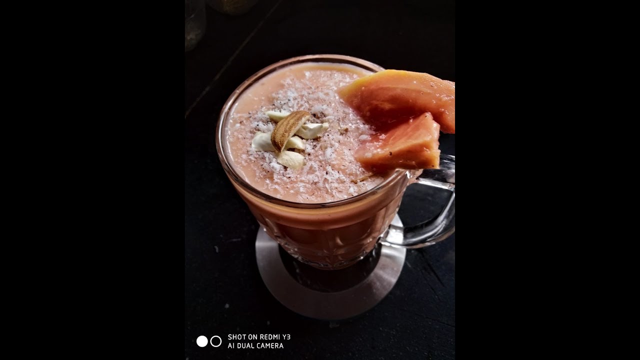 papaya milk shake पपीता जूस ! How to make papaya milk shake in hindi