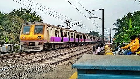 Aerodynamic Faced Colourful EMU Local train & Furious Speedy Express Train Skip Crowded Railgate