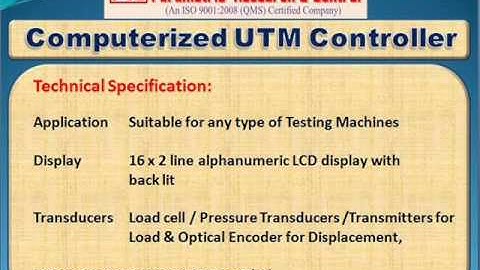Universal Testing Machine Controller - Digital & Computerized