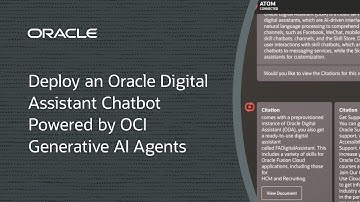 Deploy an Oracle Digital Assistant Chatbot Powered by OCI Generative AI Agents