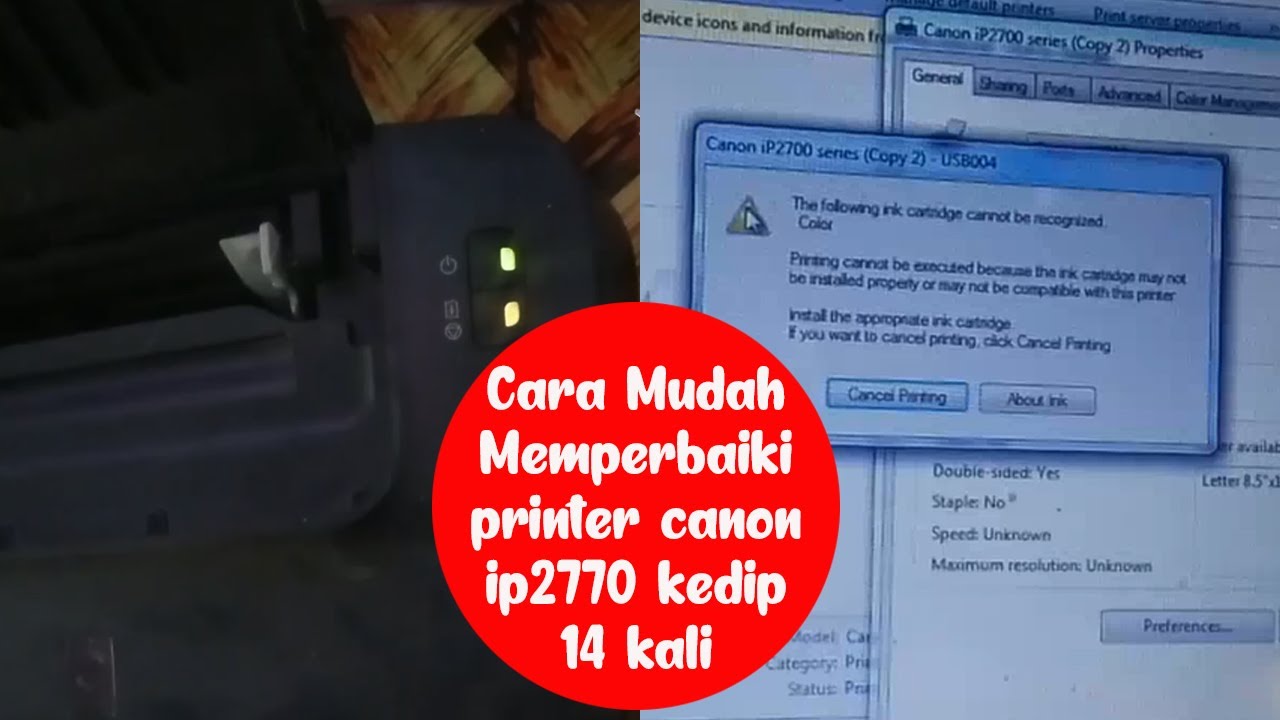  Cara  Mengatasi  Printer Canon Lampu  Kuning  Berkedip 14 Kali 