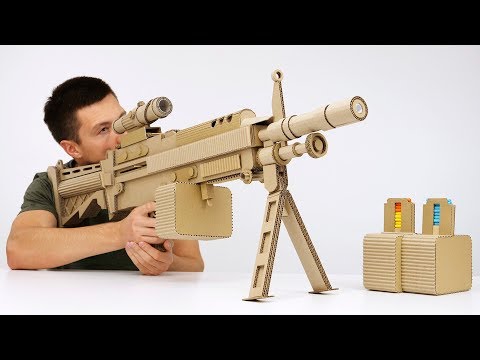 Watch a Craftsman Make a Highly Detailed Machine Gun out of Cardboard