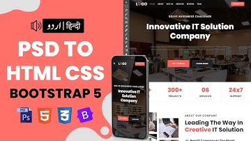 PSD to HTML Conversion with Bootstrap - Urdu & Hindi Tutorial - 2022
