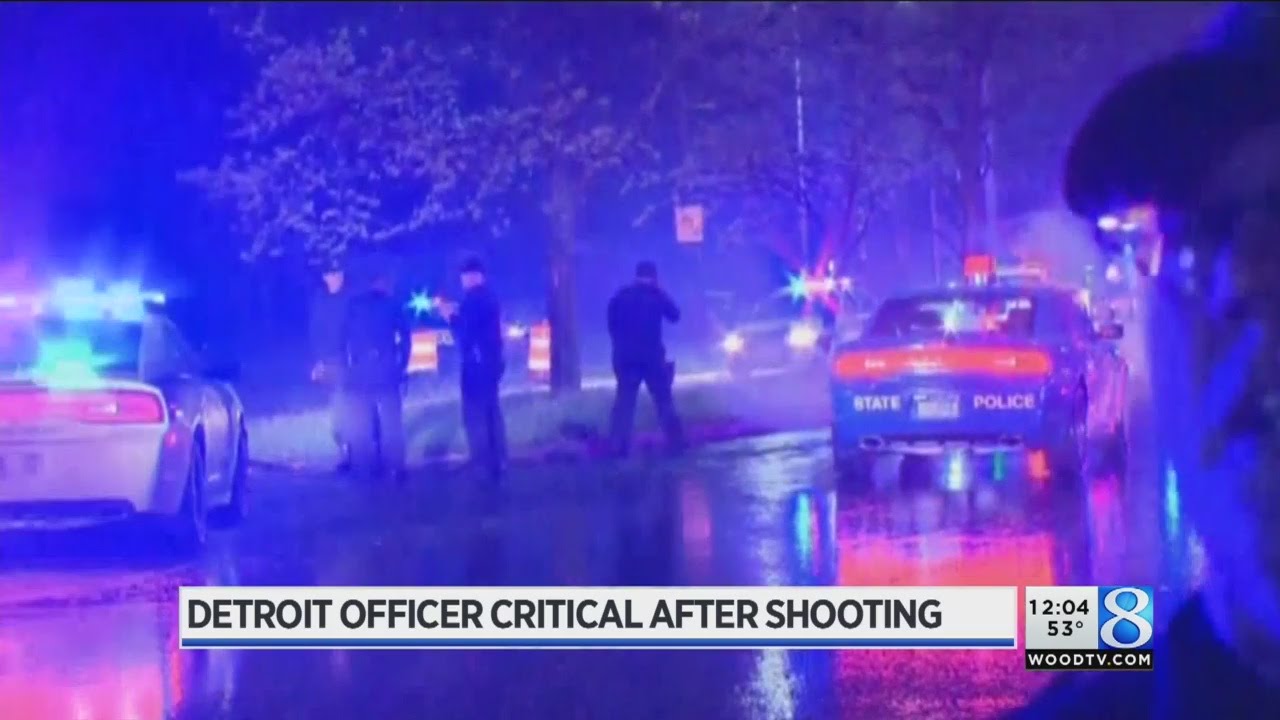 Detroit officer critical after shooting; suspect killed - YouTube