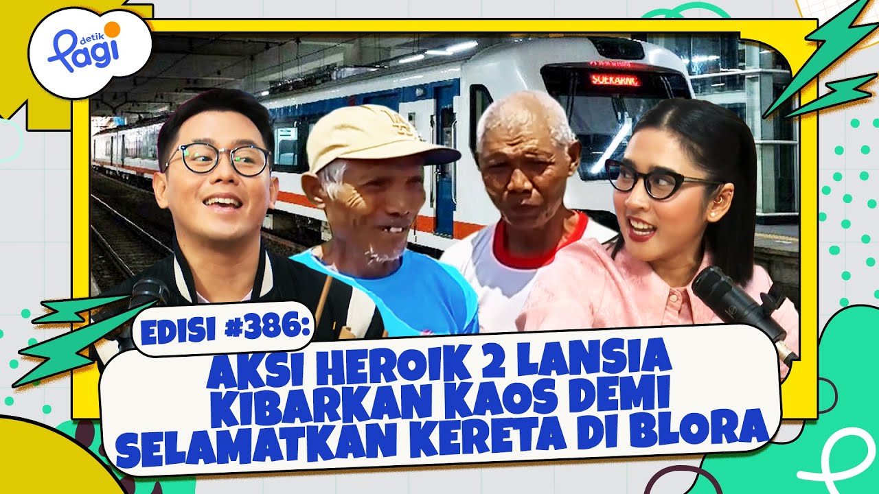 Aksi Heroik 2 Lansia Kibarkan Kaos Demi Selamatkan Kereta di Blora