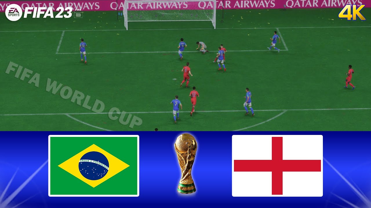 FIFA 23 - Brazil vs England - Final FIFA World Cup Qatar 2022 - Full Match  All Goals - PC Gameplay 