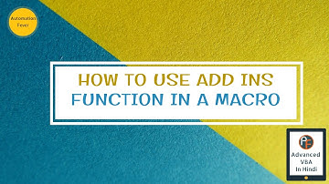 How to use Add In function in another Macro | Advanced VBA in Hindi