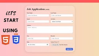 Job Application Form Using HTML &CSS.