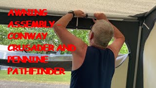 Awning Assembly on Conway Crusader/Pennine Pathfinder Folding Camper