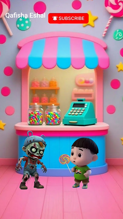 The zombie want to take my candy#animation#shorts#cartoon#funny#family#usa#english