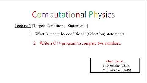5.1 A C++ program to compare two numbers (If-Else structure)