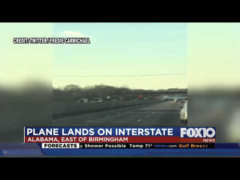 Plane makes emergancy landing on Alabama Interstate