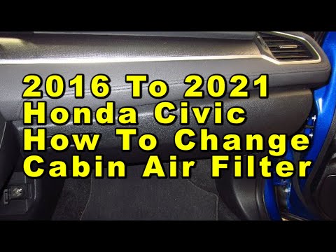 Honda Civic How To Change A/C Cabin Air Filter 2016 To 2021 10th Gen With Part Numbers