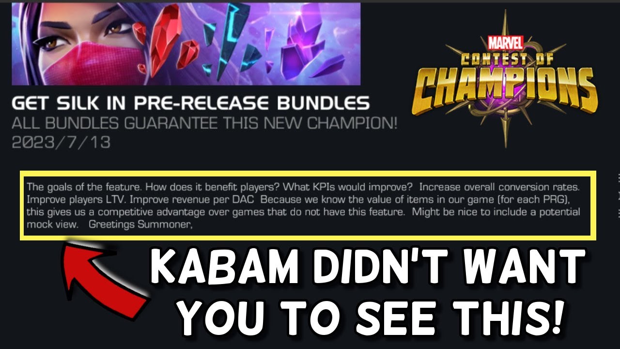 Pre Release Bundles Message Redacted! Kabam didn't Mean for you to see