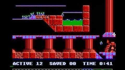 Lemmings (NES) mayhem level 3 solution