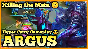 ARGUS BEST BUILD, ARGUS MOBILE LEGENDS, ARGUS GAMEPLAY, ARGUS MANIAC, ARGUS HYPER CARRY, 2020 MLBB