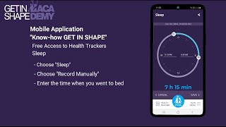 Health Trackers -  Sleep - Mobile Application "Know-how GET IN SHAPE" screenshot 3
