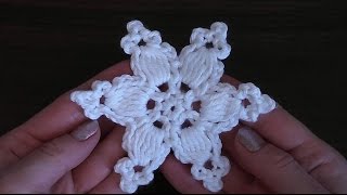 картинка: VERY EASY Сrochet snowflake 2  Tutorial