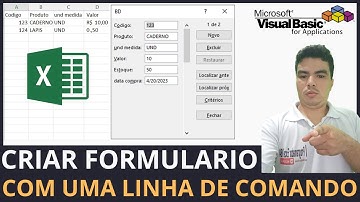 Gerando formulários automaticamente no Excel (ShowDataForm)