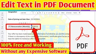 How to Edit Text in PDF Document for Free (No Software Needed!)