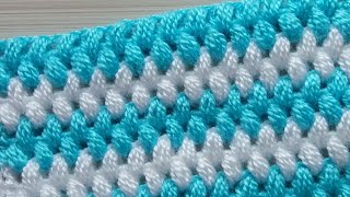 How to Crochet Patterns/Puntada para bufanda-manta de bebé-bolso-punto puff a  croché/ Muestra #96