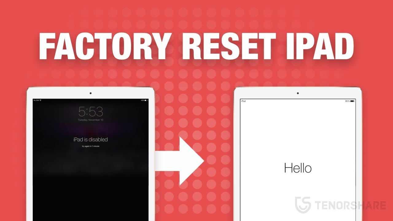 How to Factory Reset iPad Pro/Mini/28/28 Without Password/iTunes? 28 Click