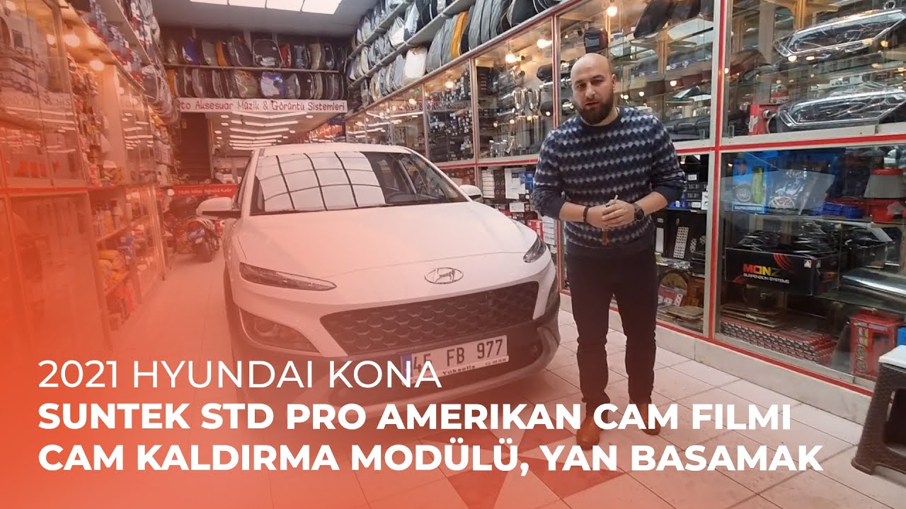 2021 Hyundai Kona // Suntek STD Pro Amerikan Cam Filmi, Cam Kaldırma Modülü, Orjinal Yan Basamak