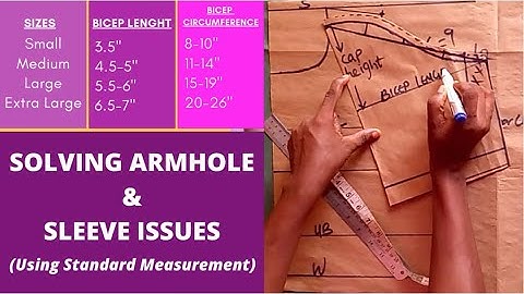 SOLVING COMMON ARMHOLE AND SLEEVE PROBLEM FOR DIFFERENT SIZES( using the standard measurement chart)