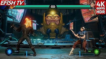 Ghost Rider & Iron Man vs Chun-Li & Ryu (Hardest AI) - Marvel vs Capcom: Infinite