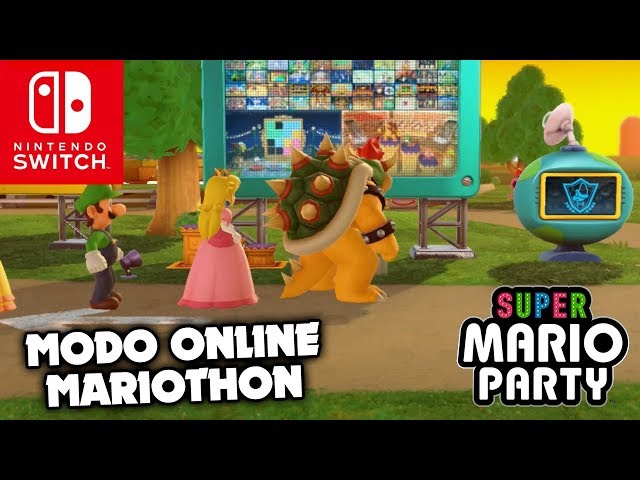 Jogando o modo online de Super Mario Party 