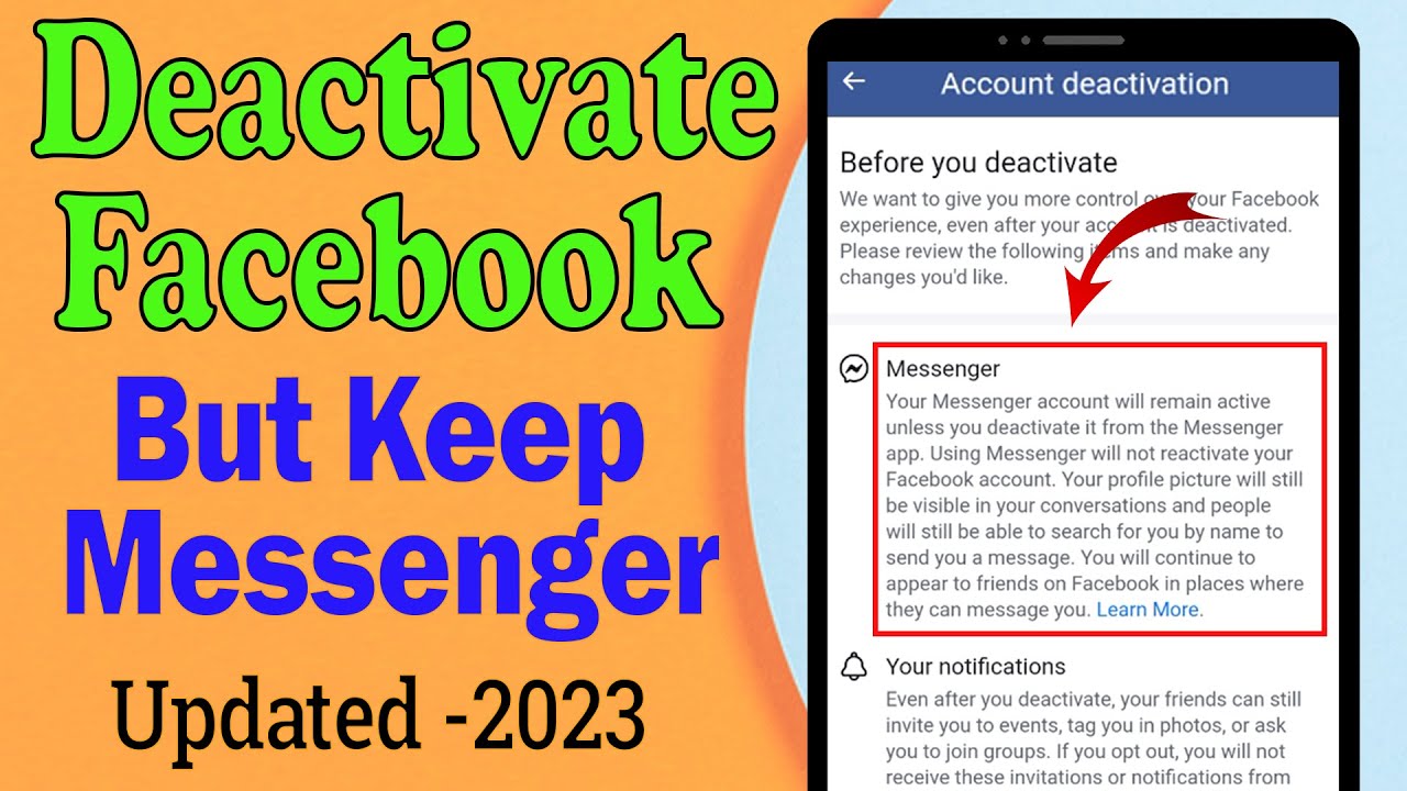 How to Deactivate Facebook Account But Keep Messenger Active 2023