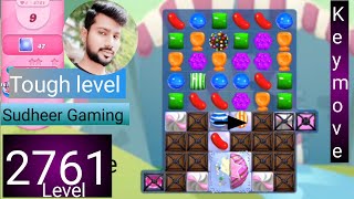 Candy crush saga level 2761 । Tough level । No boosters । Candy crush  2761 । Sudheer Gaming tips