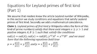 Equations for prime triplets and prime quadruplets, Leyland primes and odd quartan primes