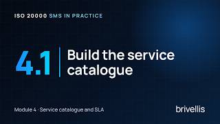 Build the service catalogue | ISO 20000 SMS in Practice 4.1