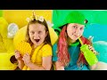 GREEN and YELLOW Outfit Of The Day Challenge with Sisters Play Toys