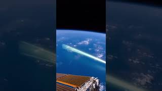 Luminous trail over the Pacific Ocean (view from the ISS) #interstellar #space #sky #moon #universe
