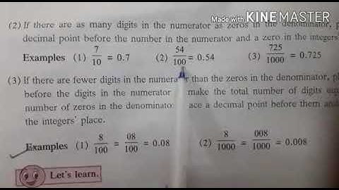Std : 6.Sub : Maths  Chapter 5 Decimal fractions