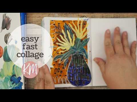 Mixed Media Flower Vase Using Handmade Painted Papers