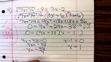 Math 1314 Solving Radical Equations
