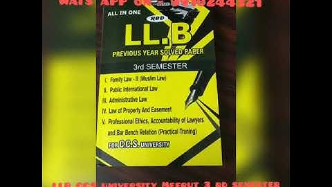 syllabus LLB CCS university Meerut 3 rd semester previous years solved question and answers papers,