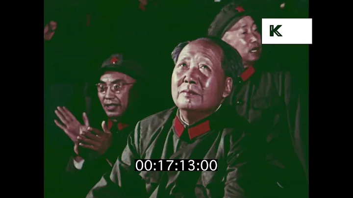 1960s China Cultural Revolution Propaganda, Beijing Rally at Night, Fireworks - DayDayNews
