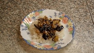Кисло-сладкие баклажаны из китайской кухни. Постное блюдо. Кисло-сладкие баклажаны из китайской кухни. Постное блюдо.