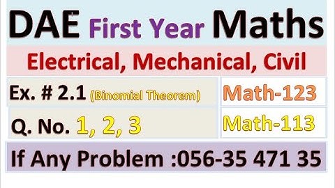 Lec. 8 | DAE 1st Year Applied Math | Binomial Theorem | Ex 2.1 & 3.1| Q. No.(1,2,3) Math 123 113 |
